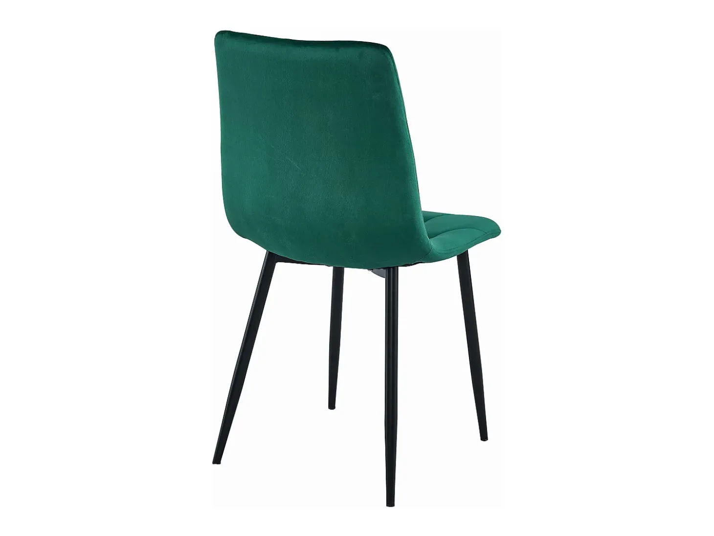 Silla Valora TYRA de terciopelo verde oscuro con patas de metal negro x1
