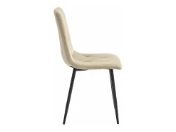 Silla Valora TYRA de terciopelo beige claro con patas de metal negro x1