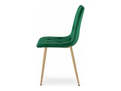 Silla Valora TYRA, tapizada en terciopelo verde oscuro, con patas color madera (x4)