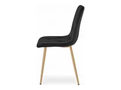 Silla Valora TYRA, terciopelo negro, patas color madera (x2)
