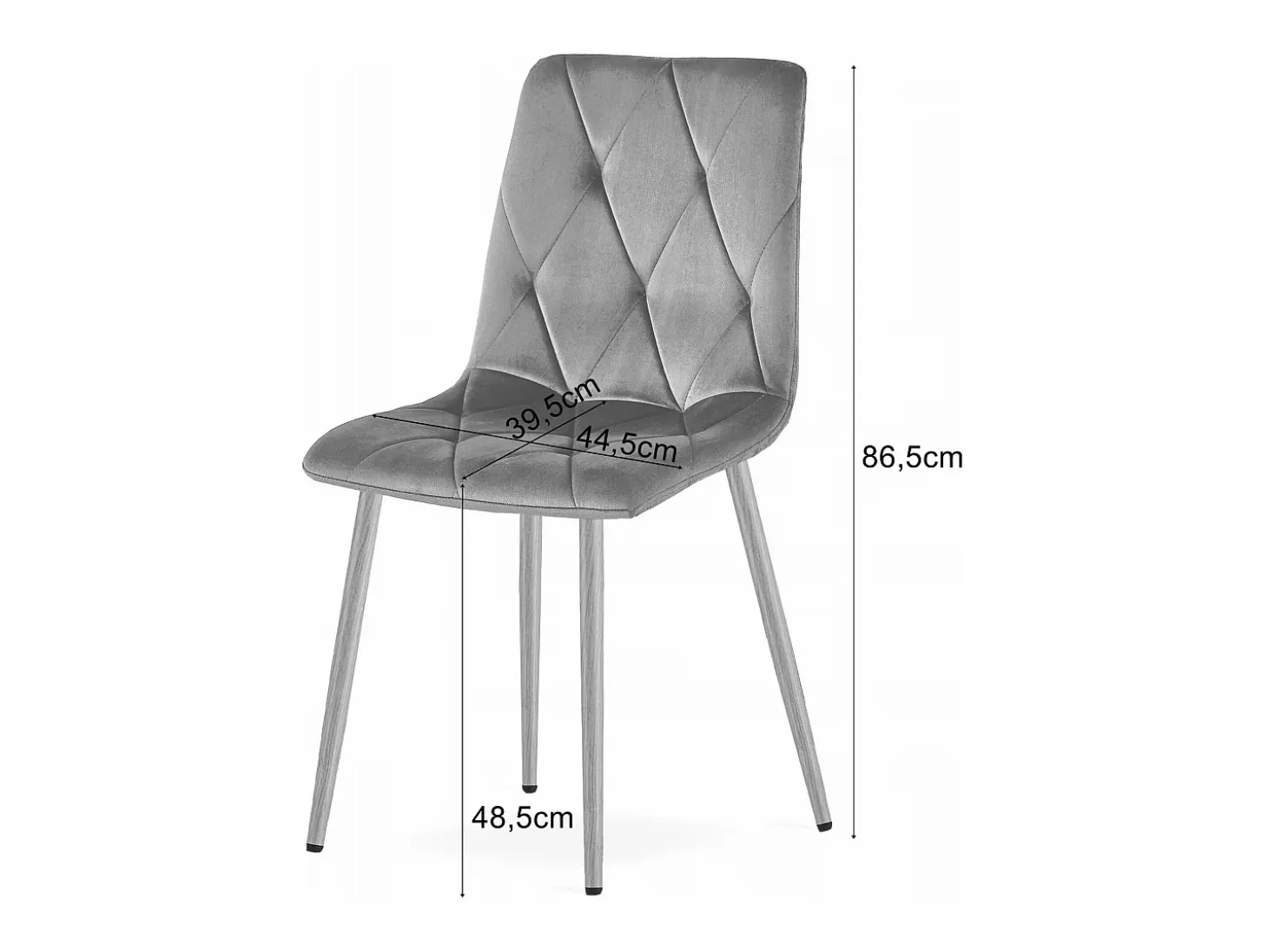 Silla Valora TYRA, terciopelo marrón, patas de madera (x2)