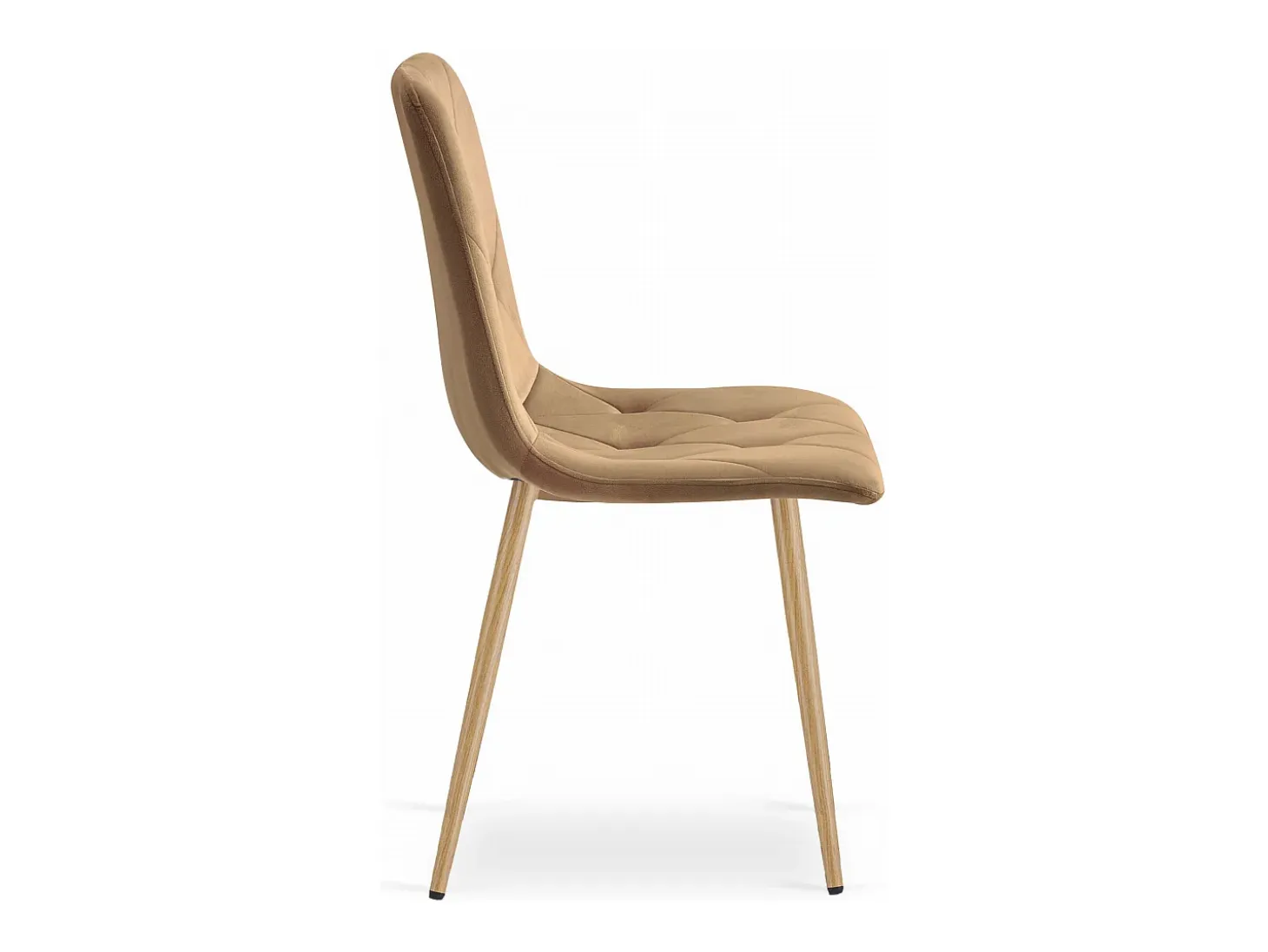 Silla Valora TYRA, terciopelo marrón, patas de madera (x2)