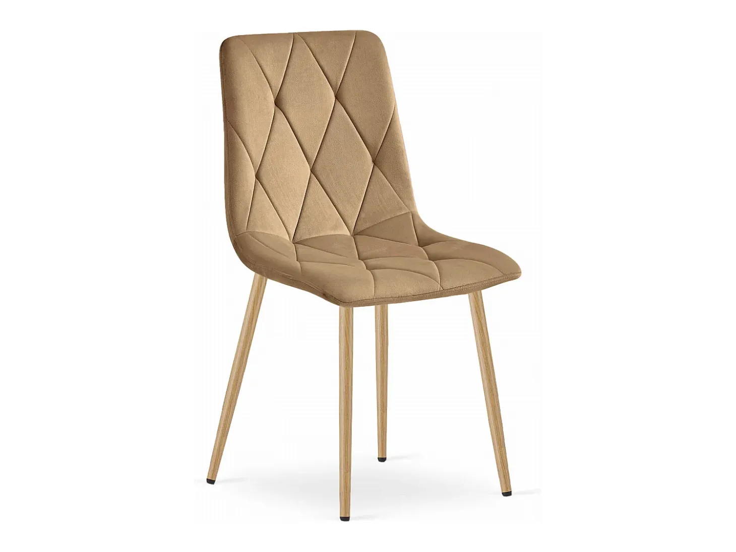 Silla Valora TYRA, terciopelo marrón, patas de madera (x2)