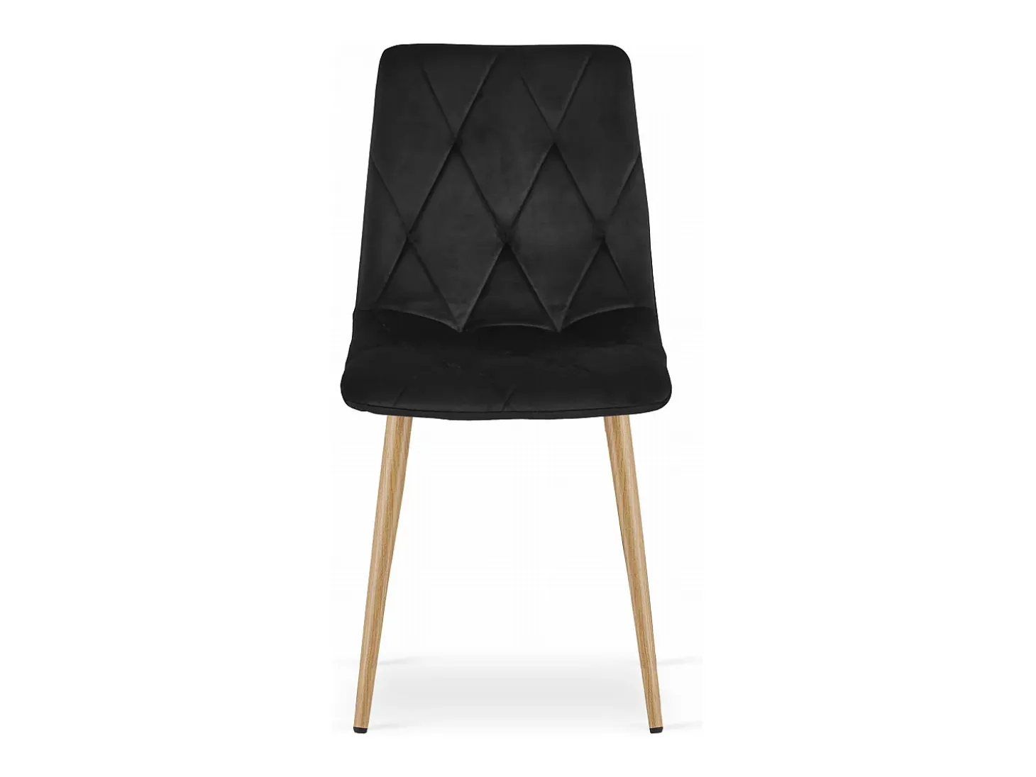 Silla Valora TYRA, terciopelo negro, patas color madera