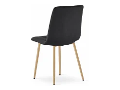 Silla Valora TYRA, terciopelo negro, patas color madera