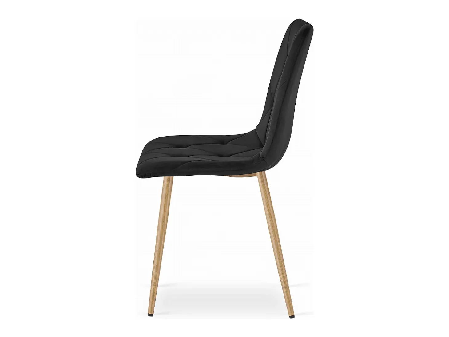 Silla Valora TYRA, terciopelo negro, patas color madera