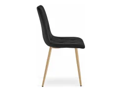 Silla Valora TYRA, terciopelo negro, patas color madera