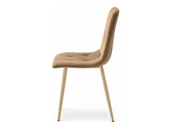 Silla Valora TYRA, terciopelo marrón, patas de madera (x4)