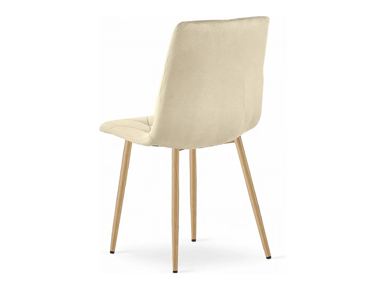 Silla Valora TYRA, terciopelo beige claro, patas color madera (x3)
