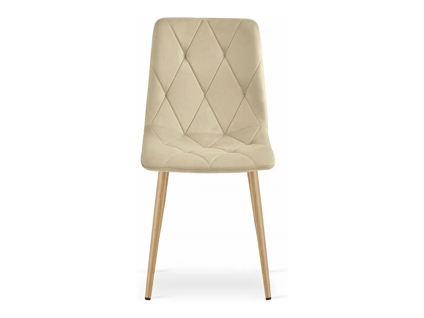 Silla Valora TYRA, terciopelo beige claro, patas color madera (x3)