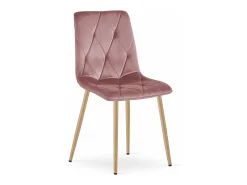 Silla Valora TYRA, terciopelo rosa, patas de madera (x4)