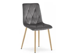 Silla Valora TYRA, terciopelo gris oscuro, patas de madera (x4)