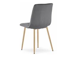 Silla Valora TYRA, terciopelo gris oscuro, patas de madera (x4)