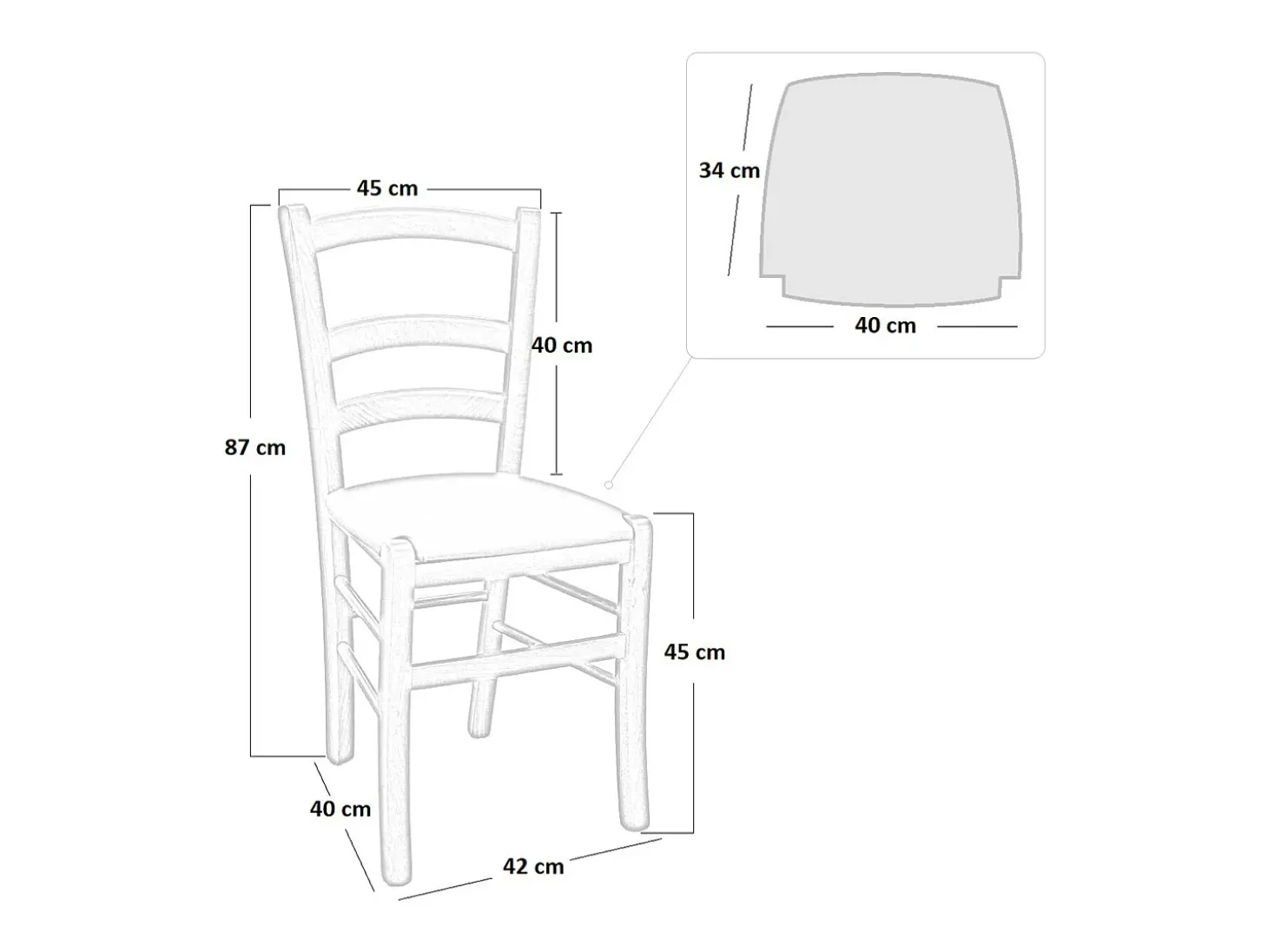Silla veneciana de madera amarilla con asiento de piel sintética color gris tórtola
