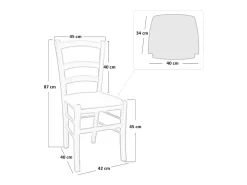 Silla Venezia de madera turquesa con asiento de piel sintética gris claro