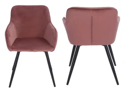 Silla vintage de terciopelo rosa GISELE - HAPPY GARDEN
