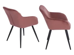 Silla vintage de terciopelo rosa GISELE - HAPPY GARDEN