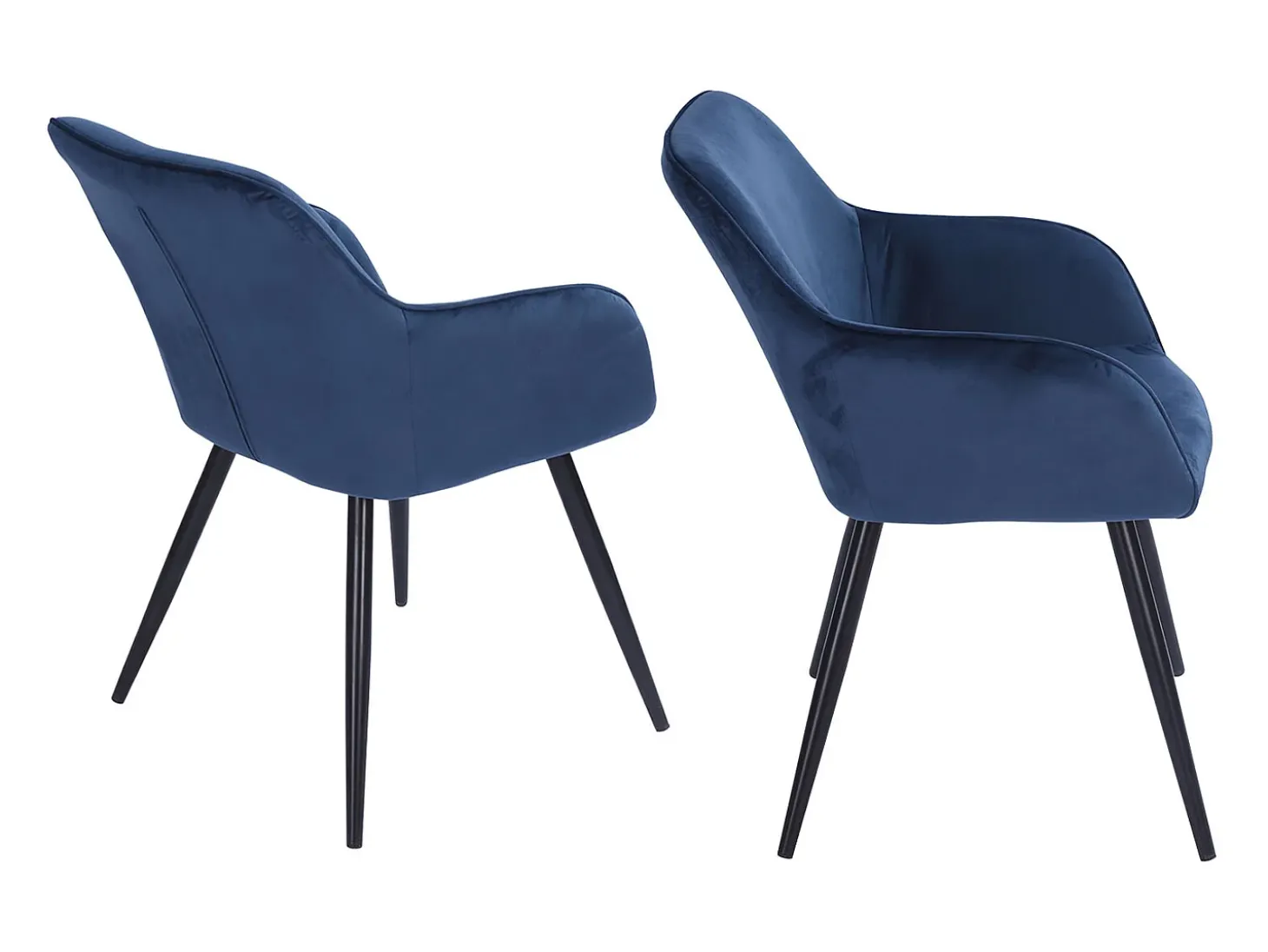 Silla vintage de terciopelo azul GISELE - HAPPY GARDEN