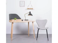 Silla vintage tapizada en polipiel desgastado - Seven - Gris