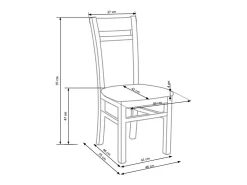 Silla Walsor de madera maciza color nogal y tela beige