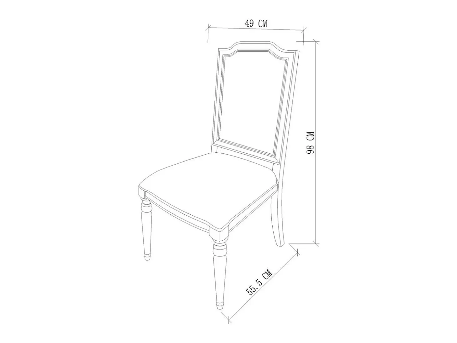 Silla 49x98x57 cm gris Dijon di28