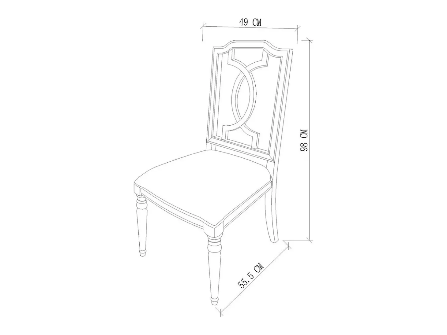 Silla 49x98x57 cm gris Dijon di27