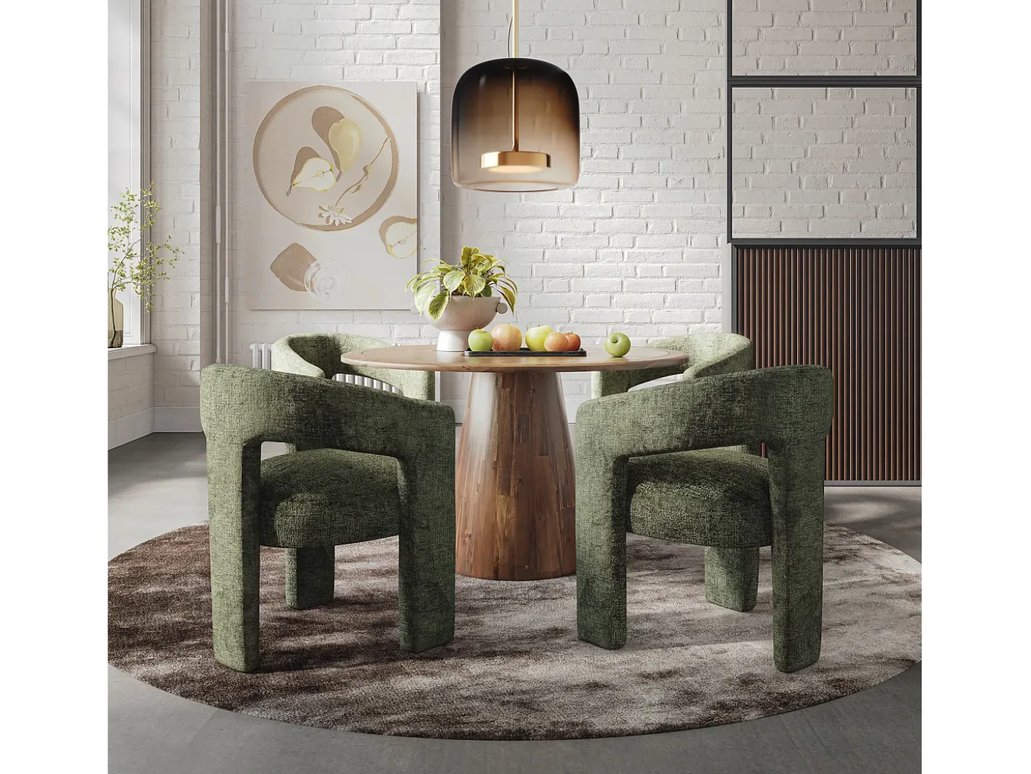 Silla 62x75x58 cm oliva Leith LET71O