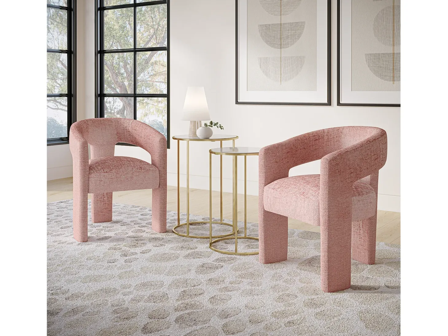 Silla 62x75x58 cm rosa Leith LET71P