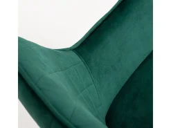 Silla Zonky de terciopelo verde oscuro con patas de metal negro - Lote de 2