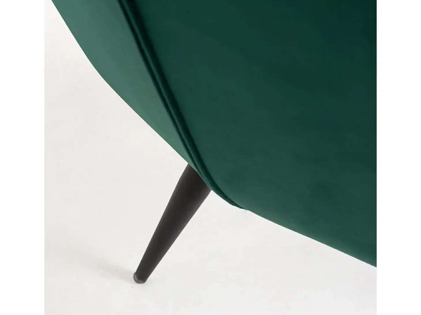 Silla Zonky de terciopelo verde oscuro con patas de metal negro - Lote de 2