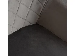 Silla Zonky de terciopelo gris oscuro con patas de metal negro - Lote de 2