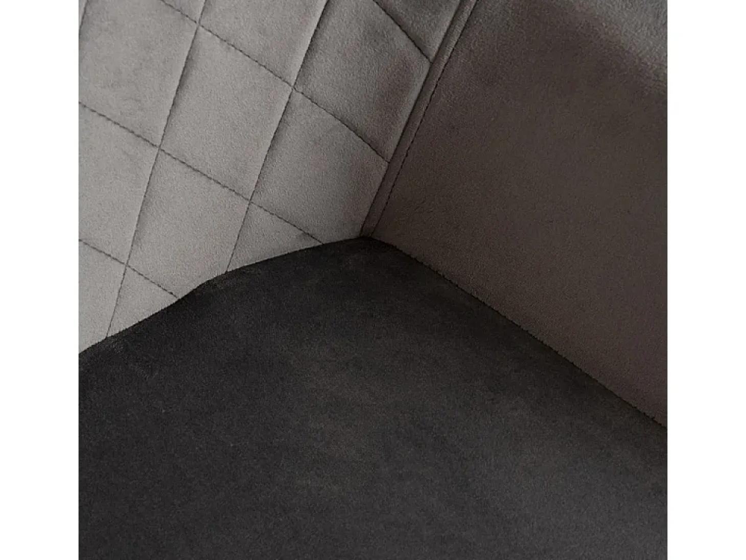 Silla Zonky de terciopelo gris oscuro con patas de metal negro - Lote de 2