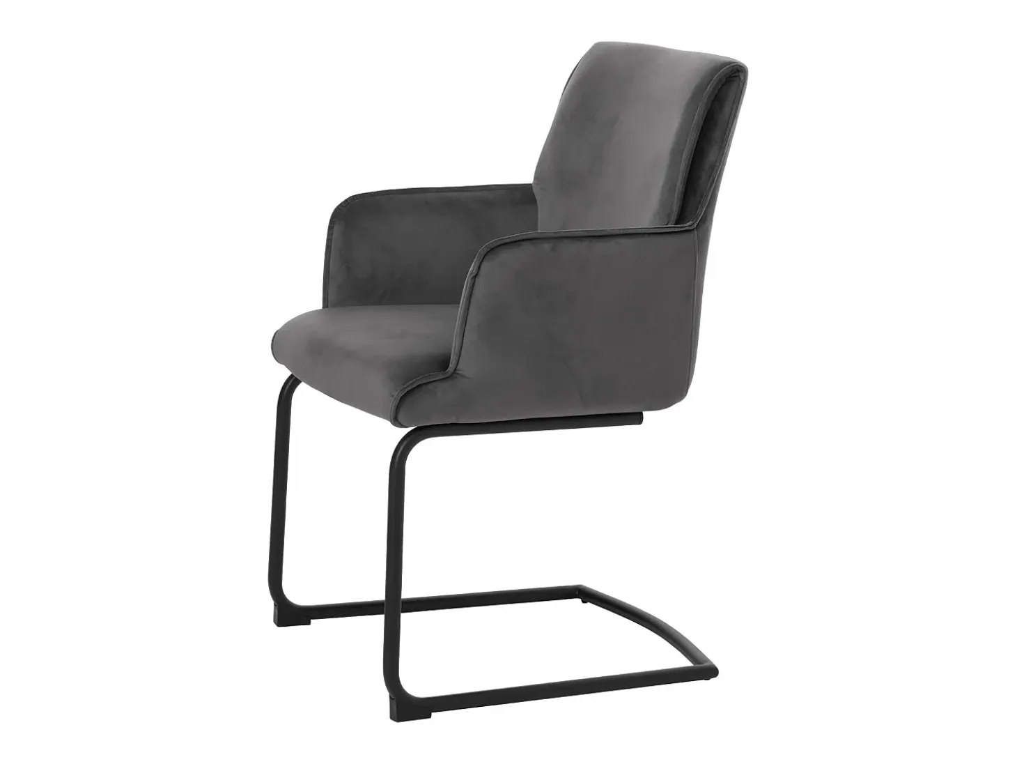 Sillas cantilever MCW-N60 (juego de 6), gris oscuro