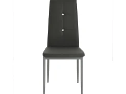 Sillas comedor 6 unidades cuero artificial gris
