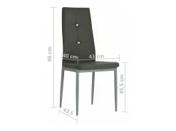 Sillas comedor 6 unidades cuero artificial gris