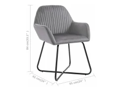 Sillas comedor 2 unidades de terciopelo gris