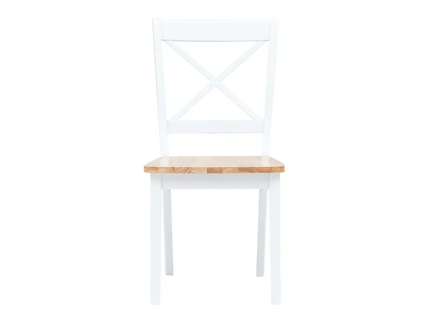Sillas comedor 4 unidades madera maciza caucho blanco madera claro