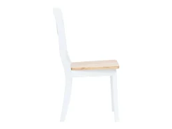 Sillas comedor 4 unidades madera maciza caucho blanco madera claro
