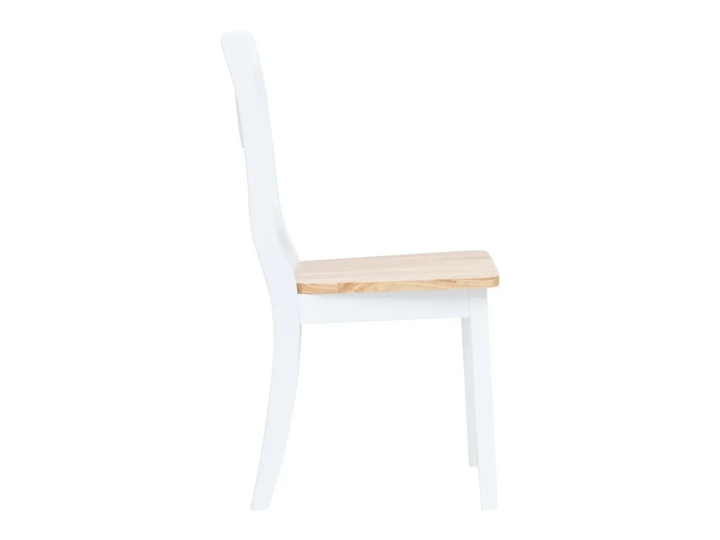 Sillas comedor 4 unidades madera maciza caucho blanco madera claro