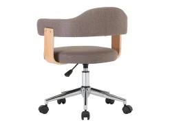 Sillas comedor giratorias 2 unidades madera curvada tela gris taupe