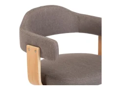 Sillas comedor giratorias 4 unidades madera curvada tela gris taupe