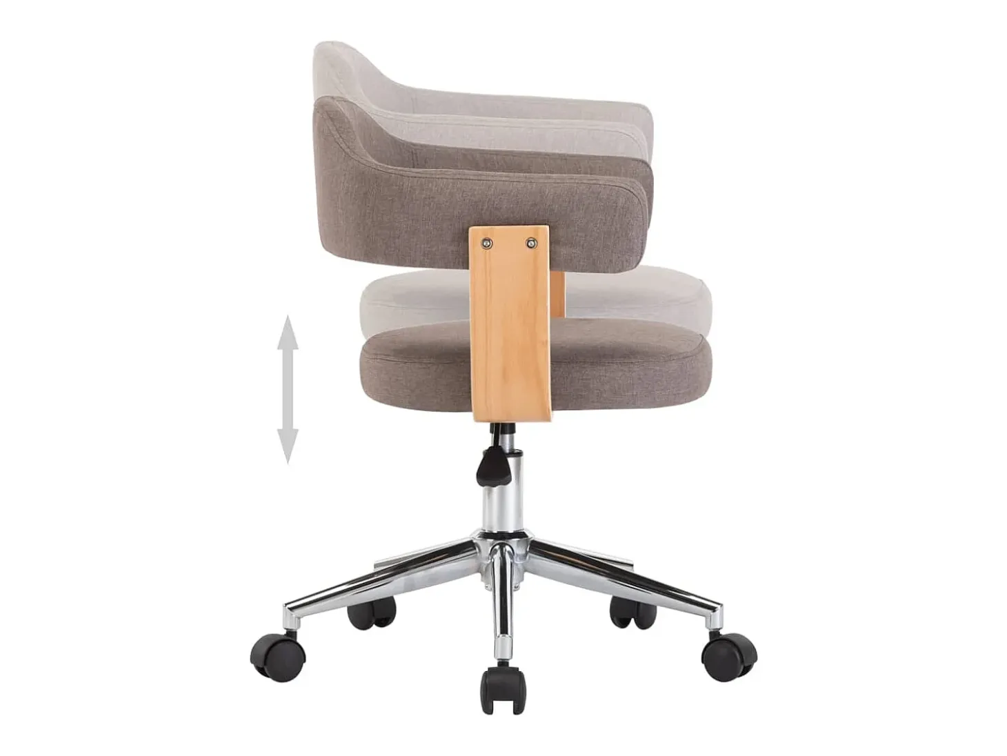 Sillas comedor giratorias 4 unidades madera curvada tela gris taupe