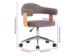 Sillas comedor giratorias 4 unidades madera curvada tela gris taupe