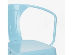sillas con reposabrazos de acero para cocina y bar diseño moderno steel arm - Azul