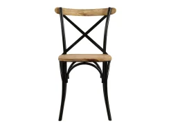Sillas con respaldo cruzado 4 uds madera maciza de mango negro