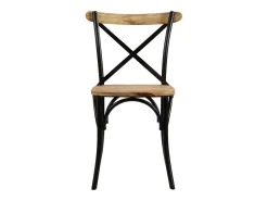 Sillas con respaldo cruzado 2 uds madera maciza de mango negro