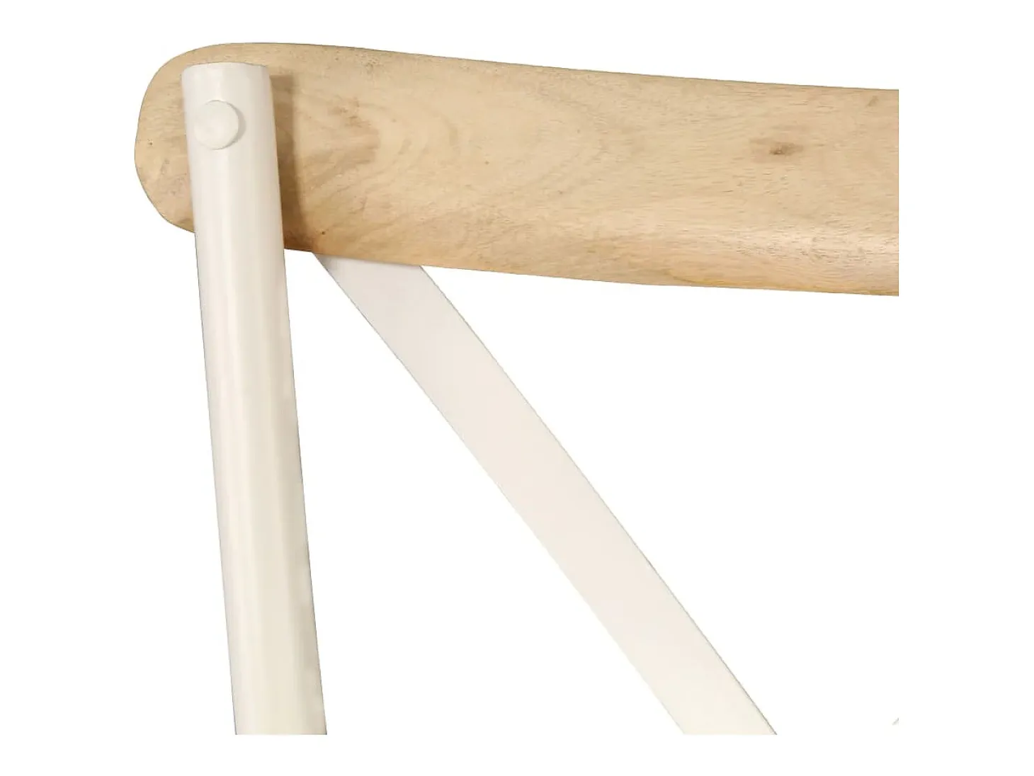 Sillas con respaldo cruzado 2 unidades madera maciza de mango blanco
