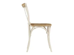 Sillas con respaldo cruzado 2 unidades madera maciza de mango blanco