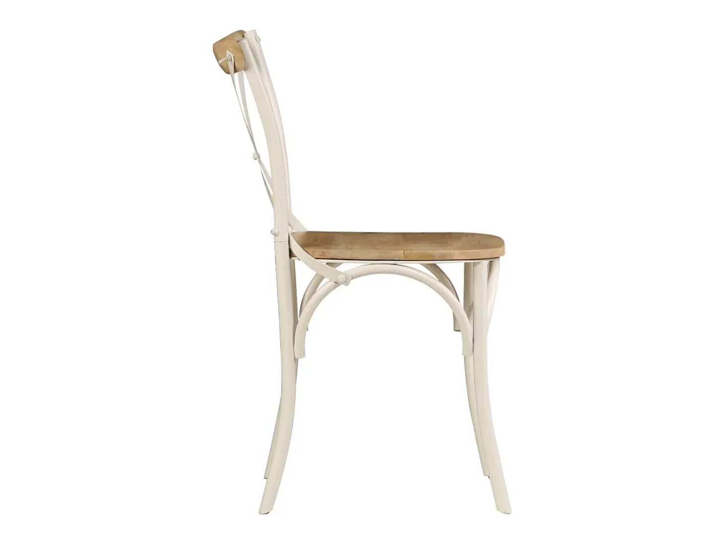 Sillas con respaldo cruzado 2 unidades madera maciza de mango blanco