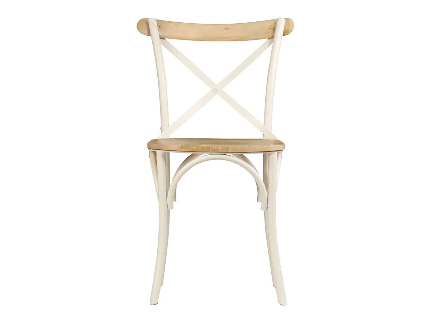 Sillas con respaldo cruzado 4 uds madera maciza de mango blanco